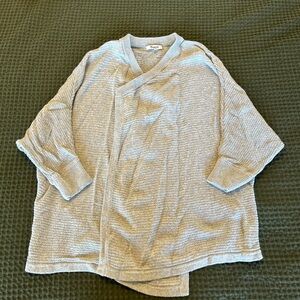 Madewell Light Gray V-Neck Sweater